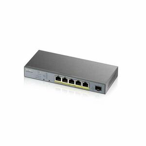 ZYXEL Switch 5x1000Mbps (5xPOE) + 1xGigabit SFP Menedzselhető, GS1350-6HP-EU0101F kép