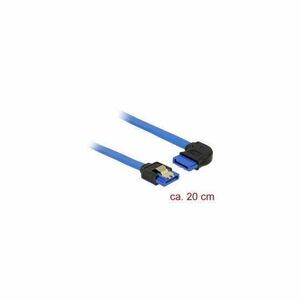 DeLock SATA 6 Gb/s receptacle straight > SATA receptacle right angled 20 cm blue with gold clips Cable kép