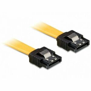 DeLock Cable SATA 6 Gb/s male straight > SATA male straight 10cm Yellow Metal kép