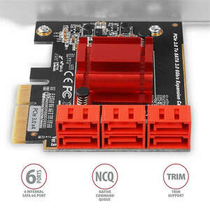 AXAGON PCES-SA6 PCIe controller 6x SATA 6G kép