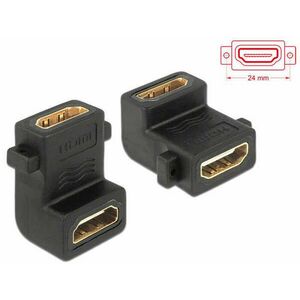 DeLock Adapter HDMI A female > female with screw hole 90° angled kép