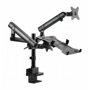 Gembird MA-DA3-02 Desk mounted adjustable monitor arm with notebook tray (full-motion) 17"-32" Black kép