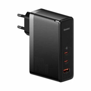 Baseus GaN5 Pro fast charger 2xUSB-C + USB 140W EU black (CCGP100201) kép