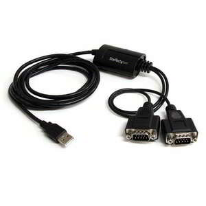 Startech ICUSB2322F 2 Port FTDI USB - Serial RS232 összekötő kábel 1.8m - Fekete kép