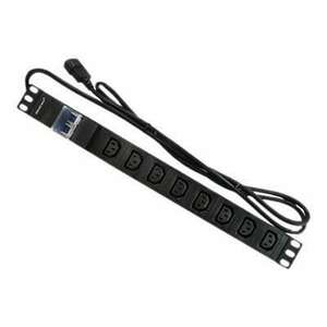 QOLTEC 53999 Surge protector CB Qoltec for RACK 19 1U 10A PDU 8xIEC C13 2m kép