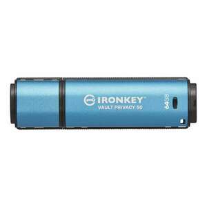 Kingston 64GB IronKey Vault Privacy 50 USB 3.0 Pendrive - Kék kép