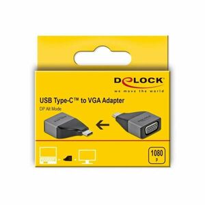 Delock 64002 USB Type-C apa &gt; VGA anya 1080p kompakt kialakítású adapter kép