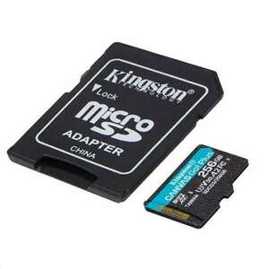 Kingston Memóriakártya MicroSDXC 256GB Canvas Go Plus 170R A2 U3 V30 + Adapter kép