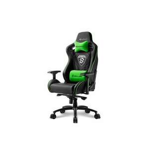 Sharkoon Gamer szék - Skiller SGS4 Black/Green (állítható háttámla/magasság; 4D kartámasz; PVC; aluminium talp; 150kg-ig kép