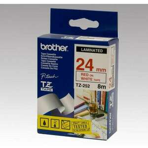 BROTHER TZE252 tape red/white 24mm 8m kép