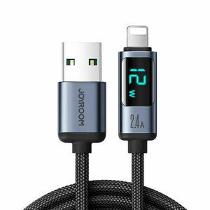 Villámkábel - USB A 2.4A 1.2m LED kijelzővel Joyroom S-AL012A16 - fekete kép