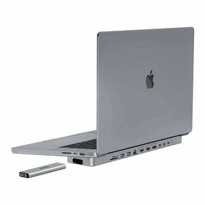 USB-C docking station / Hub for MacBook Pro 13" / 14" INVZI MagHub 12in2 with SSD tray (gray) kép