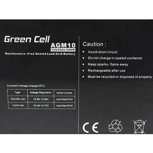 Green Cell 12V 20Ah AGM Zselés akkumulátor kép