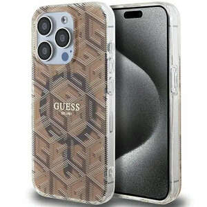 Guess GUHMP15XHGGCUSTGW iPhone 15 Pro Max 6.7" barna keménytok IML GCube MagSafe kép