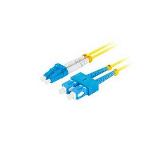 Lanberg FO-SULU-SD11-0010-YE duplex optikai patch kábel 2xSC/UPC + 2LC/UPC cs.duplex 9/125 LSZH, 1m kép