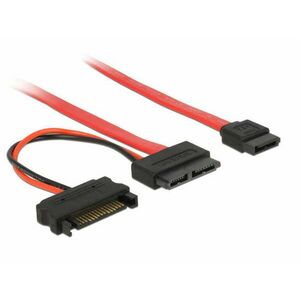 Delock Slim SATA kábel Vékony SATA anya &gt; SATA 7 tűs + SATA 15 tűs 5 V 30 cm kép