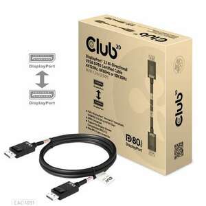 Club3D DisplayPort 2.1 Bi-Directional VESA DP80 Certified Cable 4K120Hz, 8K60Hz or 10K30Hz M/M 1.2m kép