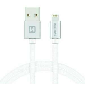 Swissten adat- és töltőkábel textil bevonattal, USB/lightning, 1, ... kép