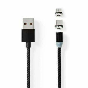 USB kábel | USB 2.0 | USB-A Dugasz | USB Micro-B Dugasz / USB-C™ Dugasz | No Data Transfer | Nikkelezett | 2.00 m | Kerek | Nejlon Tok | Fekete | Doboz kép