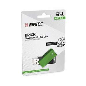 Pen Drive 64GB Emtec (C350) Brick 2.0 USB 2.0 zöld (ECMMD64GC352) (ECMMD64GC352) kép