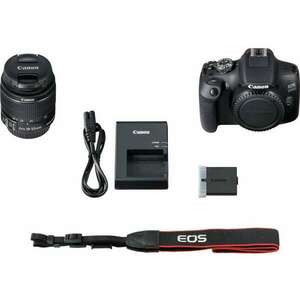 Canon EOS 2000D BK 18-55 IS II EU26 SLR fényképezőgép készlet 24, 1 MP CMOS 6000 x 4000 pixel Fekete kép