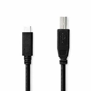 USB kábel | USB 2.0 | USB-C™ Dugasz | USB-B Dugasz | 480 Mbps | Nikkelezett | 2.00 m | Kerek | PVC | Fekete | Doboz kép