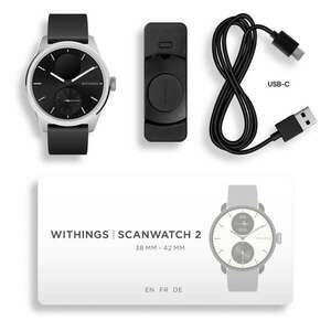 Withings Scanwatch 2 / 42mm (Activity, Sleep Tracker, ECG, Temperature, SPO2 / Stainless steel, fkm wristband, sapphire glass) - Black kép