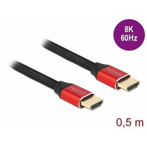 Delock Ultra nagy sebességű HDMI kábel 48 Gbps 8K 60 Hz piros 0, 5 m tanúsítvánnyal kép