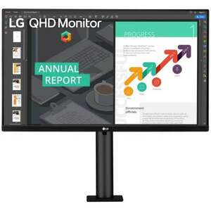 LG 27QN880P-B 27", 16: 9, 2560x1440, 5ms, IPS, HDMI, DP, Fekete LED monitor kép