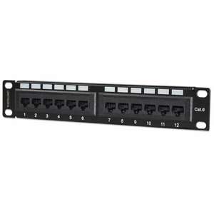 Manhattan Patch panel - CAT6 UTP árnyékolatlan patch panel, 12 portos, 10" 1U, Fekete kép