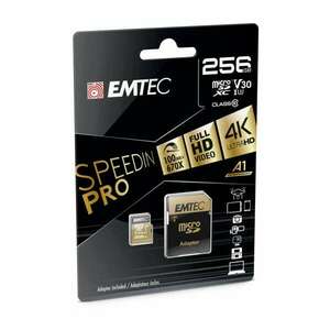 256GB microSDXC Emtec SpeedIN Pro USH-I U3 A1 A2 + adapter (ECMSDM256GXC10SP) (ECMSDM256GXC10SP) kép