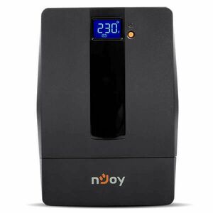 NJOY Szünetmentes 2000VA - Horus Plus 2000 (4 Schuko, line-interaktív, RJ45 védelem, USB, szoftver, LCD kijelző, fekete) kép