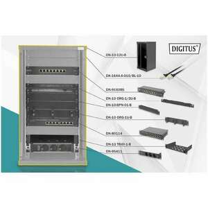 Digitus 10" Fali rack szekrény 12U 312x300mm - Fekete (DN-10-SET-3-B) kép