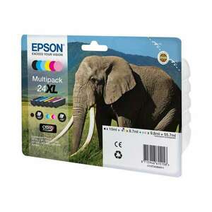 Epson Elephant C13T24384011 tintapatron 6 dB Eredeti Nagy (XL) kapacitású Fekete, Cián, Világos ciánkék, Magenta, Világos magenta, Sárga (C13T24384011) kép