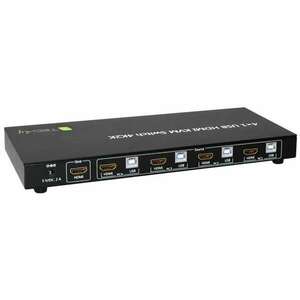 Techly 28702 4-portos HDMI/USB, 4x1, audio fekete KVM switch kép