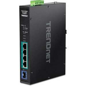 TRENDnet TI-PGM541 DIN-sínes Gigabit PoE+ Switch (TI-PGM541) kép