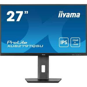 iiyama ProLite XUB2797QSU-B1 számítógép monitor 61 cm (24") 2560 x 1440 pixelek Wide Quad HD LED Fekete (XUB2797QSU-B1) kép