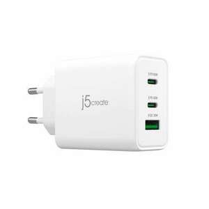 J5create 2xUSB-C, USB-A hálózati töltő 65W fehér (JUP3365E-EN) (JUP3365E-EN) kép