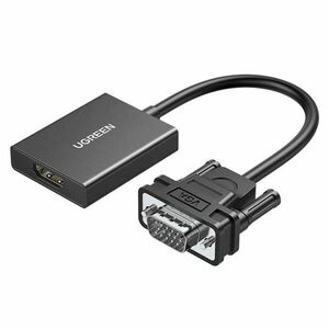 Ugreen kábel adapter kábel VGA (dugasz) - HDMI (aljzat) 0, 15 m fekete (CM513) kép