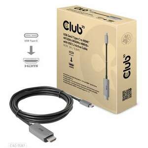 Club3D USB Gen2 Type C to HDMI 4K120Hz 8K60Hz HDR10 with DSC1.2 Aktív kábel kép