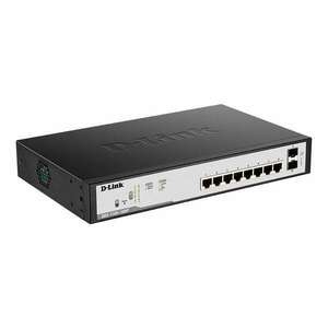 D-LINK Switch 8x1000Mbps (8xPOE) + 2xGigabit SFP Fémházas Asztali Menedzselhető DGS-1100-10MPV2/E kép