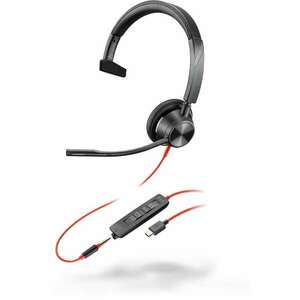 POLY Blackwire 3315 Headset Vezetékes Fejpánt Iroda/telefonos ügyfélközpont USB C-típus Fekete, Vörös (214015-01) kép