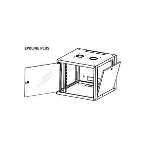 Legrand EVO9U6060P Evoline+ 19" 9U 600x600mm levehető oldallapos üvegajtós egyrészes fali rack szekrény kép