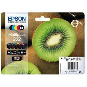 Epson Kiwi 202 tintapatron 1 dB Eredeti Standard teljesítmény Fekete, Fotó fekete, Cián, Magenta, Sárga kép