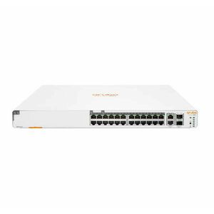 Aruba Instant On 1960 24G 20p Class4 4p Class6 PoE 2XGT 2SFP+ 370W Vezérelt L2+ Gigabit Ethernet (10/100/1000) Ethernet-áramellátás (PoE) támogatása 1U Fehér kép