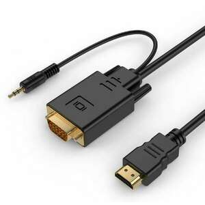 Gembird A-HDMI-VGA-03-6 video átalakító kábel 1, 8 M HDMI A-típus (Standard) VGA (D-Sub) + 3.5mm Fekete kép