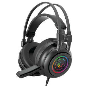 Rampage Fejhallgató - RM-K2 X-QUADRO RGB (7.1, mikrofon, USB, hangerőszabályzó, nagy-párnás, 2.2m kábel, fekete) kép