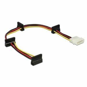 DeLock Power Molex 4 pin plug > 4x SATA 15 pin receptacle 40cm cable kép