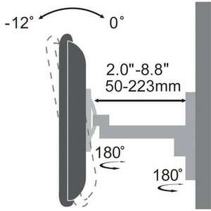 SBOX LCD-901 fali konzol, dönthető, forgatható, 100x100, 13"-30", max 30 kg kép