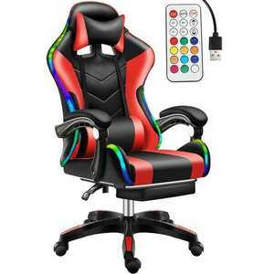 Likeregal 920 LED-es gamer szék lábtartóval piros TT-1115 kép